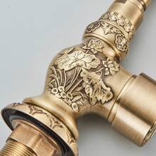 Antiker Messing-Waschbeckenhahn Einhebel-Küchenarmatur, Multifunktionsmischer Bronze, 360 Grad schwenkbarer Auslauf Waschbecken, Universal-Spritzschutz Waschtischarmatur - Antike Bronze - Übersicht 7