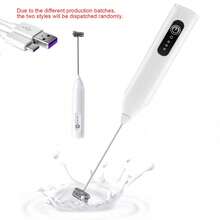 Rechargeable USB Milk Frother, Handheld Electric Milk Frother, 3-Speed Coffee Milk Frother, Mini Milk Frother, Beverage Mixer, Back To School Season - White - View 11