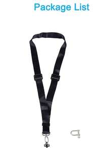 Neck Strap Shoulder Mount Accessories Compatible With DJI Osmo Pocket 3 Camera, GoPro, Insta360 Action Cameras - Black - View 7