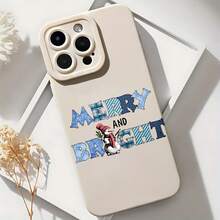 2026 nueva funda de teléfono esmerilada, funda de teléfono con impresión de muñeco de nieve alegre y brillante para  17 14 Pro Max  17 13  17 12  17 11  Galaxy S23 S22 S21 S20 funda protectora para teléfono regalo de pareja para novio novia regalo de vacaciones - Negro - Ver 6