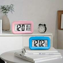 Alarm Clock With Large Screen - Cute Pink Anime Glow-In-The-Dark Desk Decor, Digital Clock With Date & Temperature Display, Multifunctional Timepiece For Bedroom, Dorm Room, Kids Room, Girls Gift - Multicolor - View 4