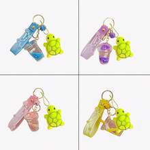 Plush Turtle Pendant Cute Milk Tea Cup Unicorn Quicksand Keychain Adorable Kawaii Charm Bag Hanging Accessory For Backpack Purse Phone Case Zipper Pull Cute Animal Jewelry Gift For Her Kids Teens Women Girly Aesthetic Pastel Color Playful Birthday Holiday Halloween Thanksgiving Christmas Stocking Filler Party Favor Festival Travel Everyday Use Charming Cartoon Novelty Collectible Cute Gift Idea - Multicolor - View 7