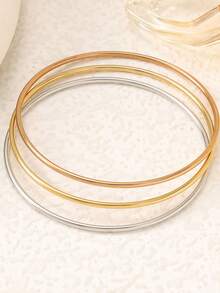 1 Set Stainless Steel Minimalist Elegant Multi-Layer Three Lives Three Worlds Matte Chic Bracelet, Unique Design, Delicate Craftsmanship, Suitable For Daily Wear, Great Gift For Valentine's Day - Three Lives Three Worlds Bracelet - View 15