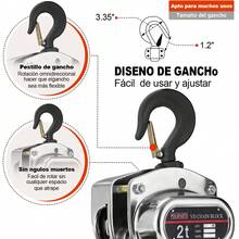 Polipasto Garrucha Cromada Manual Capacidad 2televación 10m - Plateado - Ver 2