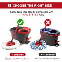 Mop Replacement Heads For O-Ceda Mop Replace Head EasyWrin Spin Mop Heads Replacements, Microfiber Spin Mop Refills, Easy Cleaning Mop Head Replacement (White-3 Mop Heads) - 白色 - 查看 5