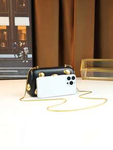 European And American Fashion New Polka Dot Metallic Box Bag Women's Shoulder Crossbody Small Bag Dotted Stone Texture Chain Crossbody Clutch Purse - Nhiều màu - Xem 6