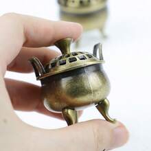 Chinese Style Tripod Incense Burner, Zinc Alloy With Incense Sticks, Suitable For Various Festivals, Home Decor Incense Burner, Auspicious And Festive, Indoor Decoration