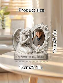 Individualisierte Engel Gedenktafel aus Acryl - Gedenkgeschenk für die Familie - Für immer mit dem Engel, für immer in unseren Herzen, Geschenk zum Vatertag - Engelssegen 4 - Übersicht 11