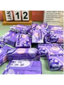 迷你便携湿巾，学生便携小包装湿巾，紫色月亮餐巾纸 - 彩色 - 查看 6