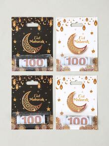 6/12个黑色金色开斋节快乐现金卡，星月灯笼设计，斋月节装饰，斋月礼物，带现金槽的节日卡包，开斋节饰品，现金卡，斋月家居装饰，斋月快乐伊斯兰教降临节，家居装饰，桌面装饰，斋月装饰，非常适合开斋节和宰牲节庆祝活动，斋月派对用品，节日派对礼品 - 彩色 - 查看 10