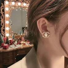 Two Pairs Of Christmas Earrings For Ladies - Letter C Earrings (Gold+Silver), Ladies' Headband, Ladies' Temperament Earrings, Finely Crafted | Lightweight And Comfortable, Suitable For Daily Wear, Parties, Dinners, Vacations, Christmas, Valentine's Day, Thanksgiving, Christmas Gifts Preferred - Vàng và Bạc - Xem 2