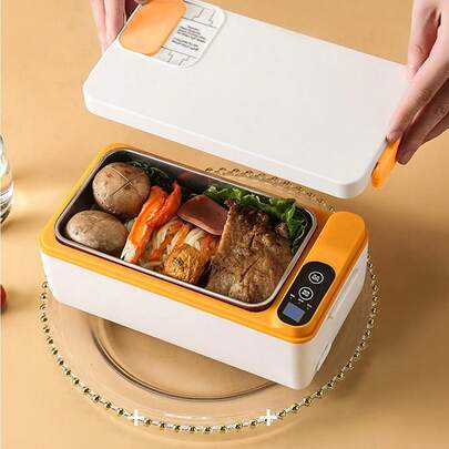 FollowBreak 1L Rechargeable Electric Heated Lunch Box, Portable Food Warmer, Handheld Meal Container, Suitable For Car/Truck/Work/Home