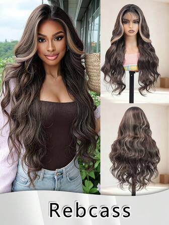 Mehrfarbige wellige, lockige lange Haare - lange hitzebeständige synthetische Perücke, geeignet für Frauen, U-Teil Spitzenperücke 26 Zoll Teilungsperücke - Partyverkleidung, Alltagskleidung, bunte Perücke, Musikfestivalgeschenke für Frauen Weihnachtsdekorationen Weihnachtsgeschenke Kostümperücke