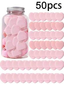 50件/套 化妆海绵、粉扑、化妆刷、化妆工具，柔软蓬松，适用于粉底、眼影 - 粉色 - 查看 20