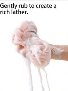 1支持久型身体磨砂膏 + 1个丝瓜络背部按摩器 - 网状淋浴背部按摩器，带挂绳手柄，男女通用，粗磨去角质，有效清洁身体，淋浴背部按摩器，优质网状材质，便捷毛巾挂绳设计，丝瓜络毛巾，沐浴海绵，令肌肤光滑，适合日常使用 - 彩色 - 查看 2