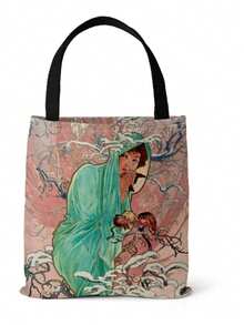 Musa Four Seasons Series Canvas Bag Spring, Summer, Autumn And Winter Quadruple Painting Tote Bag, Retro Canvas Shopping Bag - Multicolor - View 16