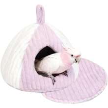 Genérico Winter Warm Bird Nest with Cushion,Easy Installation Soft Cozy Plush Parrot Cave,Washable Hammock Birds Bed for Budgerigar Finches Hamsters(Purple S-17*17*17cm) - Multicolor - Ver 2