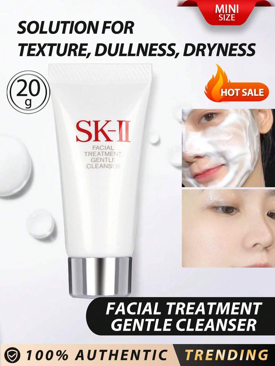 SK-II [Mini] Facial Treatment Gentle Cleanser 20g / Solution For Texture, Dullness, Dryness / Unveil Clean, Smooth Skin With Our Foaming Cleanser / A Foaming, Hydrating Cleanser That Gently Removes Impurities For Clean, Silky Soft Skin / Formulated With SK-II's Signature Ingredient PITERA And Skin-Conditioning Ingredient White Willow Extract To Take Your Skin To The Next Level. - New - 20g - View 1