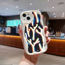 Funda de Teléfono a Prueba de Golpes con Diseño de Onda Crema, Adecuada para de la Serie X a 16, Perfecta como Regalo para Chicas. - Blanco - Ver 2