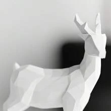 ORIZZONTE Set Of 2 Christmas Reindeer Sculptures – Geometric Design And Organic Perforated Structure – Modern Decorations For Christmas, Home Or Office – Unique Gift Idea – 100% Made In Italy, Shipping From Italy - White - View 7