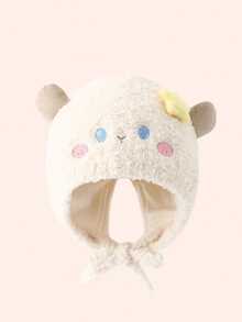 1 chiếc mũ len ấm áp mùa đông cho trẻ sơ sinh, mũ len hoạt hình dễ thương cho bé gái - Nhiều màu - Xem 7