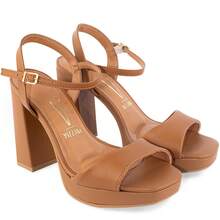 Vizzano Platform Sandal With Chunky Heel, Original, 6551-100 - Camel - View 3