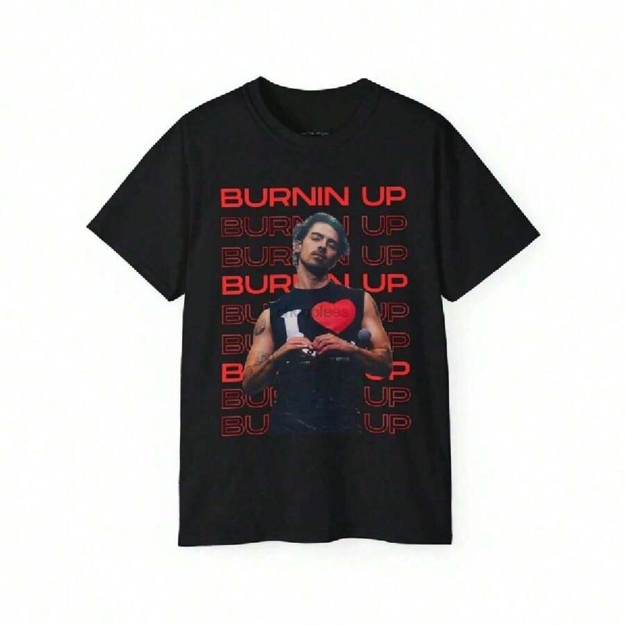 Burning Up Joe Jonas Unisex Ultra Cotton Tee - Negro - Ver 1