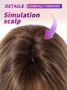 Natural Heat-Resistant Fiber Straight Wig, Gold Color, Perfect Choice For Women, Beginner-Friendly, Suitable For Daily Wear, Parties And Festivals - Gold - View 8