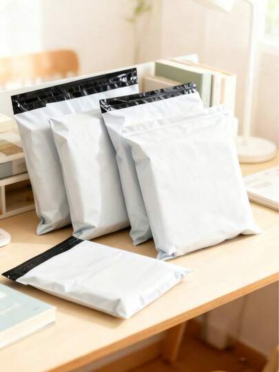 100个/10个装加厚防水纯色礼品袋，简约百搭，适用于学校、办公室、返校季、男士生日、情人节、圣诞节礼物、批量礼品袋、蓝色礼品袋