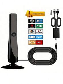 2025新款高清电视天线 - 360°全方位信号接收，支持4K高清智能电视，包含3.05米同轴电缆，USB供电，即插即用 - HDTV-13 - 查看 2