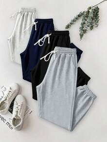 Blueplus Drawstring Casual And Versatile Sweatpants. The Drawstring Cuffs Provide Windproof Warmth. Suitable For Both Men And Women, Perfect For Everyday Wear At Home Or Outings. - 淺灰色 - 查看 1