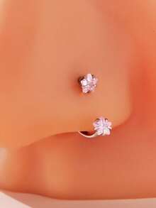 1pc Minimalist Fashionable Charming Personalized Stainless Steel Zirconia Rhinestone Exaggerated Nose Ring/Stud, Suitable For Festivals, Parties, Gifts And Daily Wear - Star - View 4