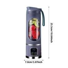 Licuadora y Exprimidor Portátil Recargable por USB - Fácil de Limpiar, Perfecto para Bebidas de Frutas y Verduras, Batidos - Capacidad de 10.14oz a 16.91oz - Negro - Ver 8
