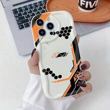 Funda de teléfono con logotipo de juego de disparos de moda Compatible con para 16, 16E, 15, 14, 13, 12, 11 Pro, X, XR, XSMAX, 8, E Plus, con una cubierta trasera suave de textura de crema de onda 3D en un estilo minimalista Ins. - Blanco - Ver 9