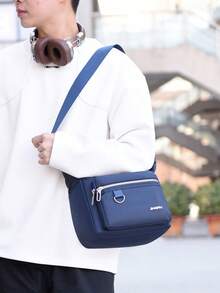 Men's Casual One Shoulder Messenger Bag, Large Capacity Multi-Pocket Commuter Shoulder Bag For Files & Coins - Brown - View 8