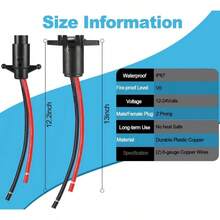 2026 New Premium Trolling Motor Plug And Receptacle 12V-24V 8 GA 2 Wires, Minn Kota Marine Boat - 預設 - 查看 7