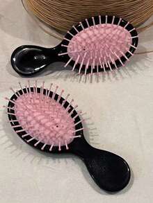 1 pieza Cepillo de pelo con lazo rosa de dibujos animados lindo con cojín y mini cepillo de masaje suave, para niñas, cepillo de pelo, peine, herramientas para el cabello, productos y accesorios para el cabello para peluquería, salón de belleza, vuelta al colegio, artículos esenciales de viaje y vacaciones, accesorios para el cabello, cepillos, peine para el cabello, cepillo desenredante, peine, cepillo para alisar el cabello - Multicolor - Ver 2