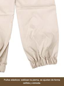 1 pieza Overol para hombre, pantalones casuales multibolsillos, pantalones rectos, holgados, perfectos para primavera y otoño, ropa de playa de verano, viajes, deportes, actividades al aire libre, versátiles y a la moda(Las tallas son pequeñas, recomendamos pedir una talla más) - Caqui - Ver 6