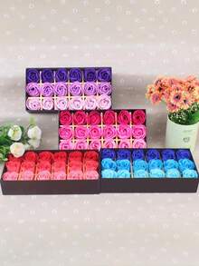 Rose Petal Shaped Floral Scented Bath Soap Gift Set, Rose Essential Oil Gentle Bath Soap, Valentine's Day Gift Box, Rose Fragrance Gift Set, Shower Gel, Wedding Favor, Wedding Party Gift, Artificial Dried Flowers, Valentine's Day Gift, Mother's Day Gift, Art Room Decor, Christmas Home Decor, Bathroom Decor & Accessories, Kitchen Accessories