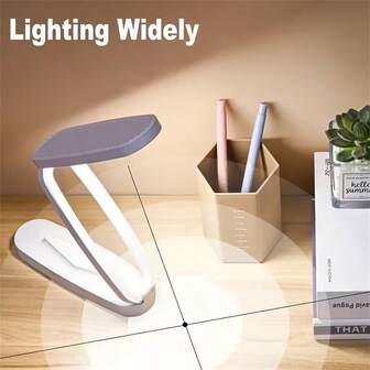 LED Desk Lamp For Office, USB Plug-In And Battery-Driven Light, Foldable Portable Light, 3 Small Desk Lamps With Adjustable Brightness, Suitable For Offices And Libraries (Without Batteries), Plastic Shade, Home Use, No Battery, Electronic Components Included