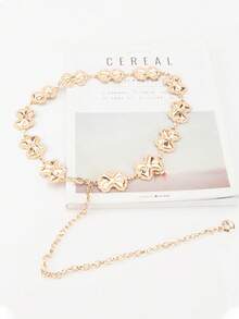 1pc Metallic Gold Butterfly Romantic Spring Accessory, Multi-Layer Wear With Dress Or Belt - Multicolor - View 8