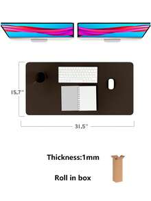 1Pc Fates Advanced Napa Texture Non-Slip Desk Pad,Mouse Pad,Waterproof PU Leather Desk Table Protector,Ultra Thin Desk Blotter, Easy Clean Laptop Desk Writing Mat For Office Work/Home/Decor(Thickness:1mm)