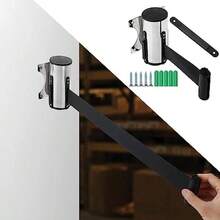 stanchions with Retractable BeltsBarrier Belt Wall Mount Barrier Belt Retractable Queue Rope Barrier Crowd Control Safety Barriers for Museum Factory Cinema/2MSafety Cones & Barriers - como en la foto - Ver 2