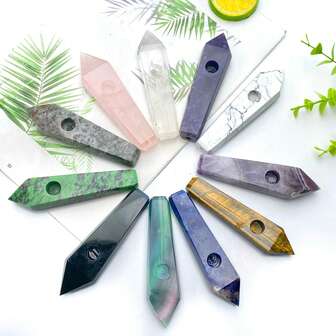 1PC High Quality Multi-Material Single-Pointed Hexagonal Natural Crystal Carving,Gemstone Jewelry,Glitter, Healing Crystal, Birthday Gift,Women Gift, Girlfriend Gift,Halloween Gift, Christmas Gift,Home Decoration,Party Decoration,Scene Decoration,Desktop Decoration,Crystal Ornaments,Table Decoration.