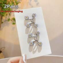 2/4Pairs Adjustable Invisible Belt Set For Women - Instant Buckle Waist Cincher With Sparkle Decor, Suitable For Jeans And Casual Pants - Accessory