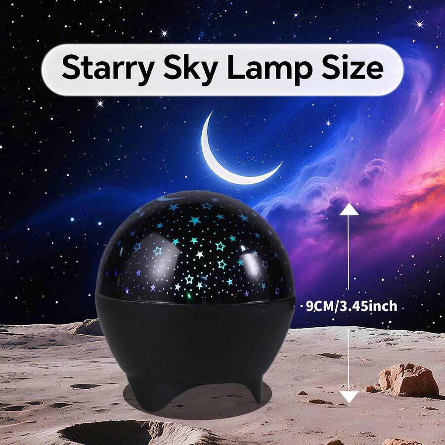 1个3D旋转星月投影灯，可调节颜色，节日派对装饰氛围灯，适合作为圣诞节、情人节礼物送给朋友、同学、同事，以及户外卧室生日礼物。 - 彩色光 - 查看 1