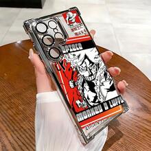 Nueva funda de teléfono de anime de moda de  con Monkey D.  de One Piece, compatible con  Galaxy S25, S24, S23, S22, S21, S20 FE Ultra Plus Edge, diseñada para ser anti-caída con una cubierta trasera suave y transparente. - Negro - Ver 3