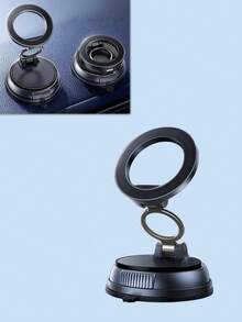 New Car Phone Mount - Dual Magnetic & Vacuum Suction Holder, Zinc Alloy Base With Gel-Filled Bottom, 360-Degree Rotation, Foldable Design, Strong Grip For Navigation, GPS, Smartphone, Universal Dashboard Mount, Stable Auto Phone Bracket - one-size - View 14