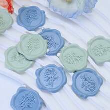 25/50/100 件酒红色玫瑰蜡封贴纸，婚礼请柬信封封口贴纸，自粘信封封口，非常适合婚礼、请柬、信封、礼品包装、圣诞节 - 彩色 - 查看 3