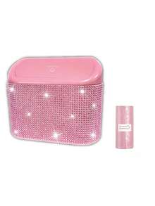 1pc Car Garbage Can With Cover Side Hanging Trash Bin, Includes Garbage Bags, Cute & Practical Car Trash Can And Liners